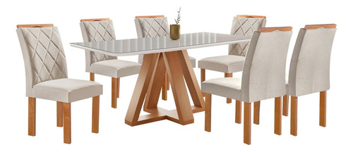 Conjunto Mesa Tampo Smart Plus Vidro Kyra 170cmx90cm 6