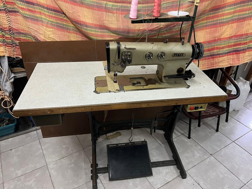 Maquina Recta Industrial Pfaff Doble Aguja Gris (Usado)
