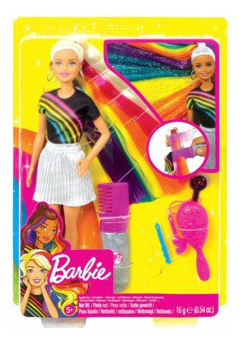 Muñeca Barbie Peinado De Arcoíris Con Accesorios Mattel