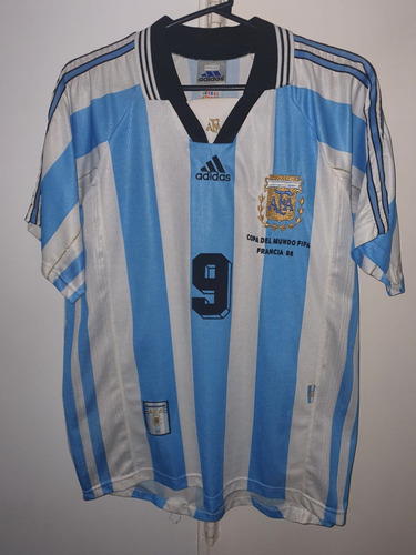 Camiseta Seleccion Argentina adidas 1998 Titular #9 Batistut