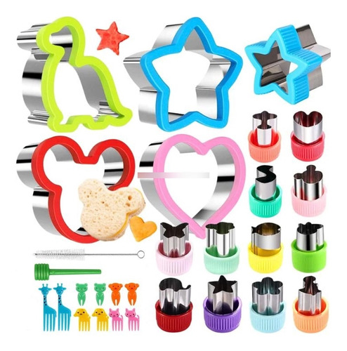 Set Cortadores Moldes Sándwich Frutas Loncheras Divertidas