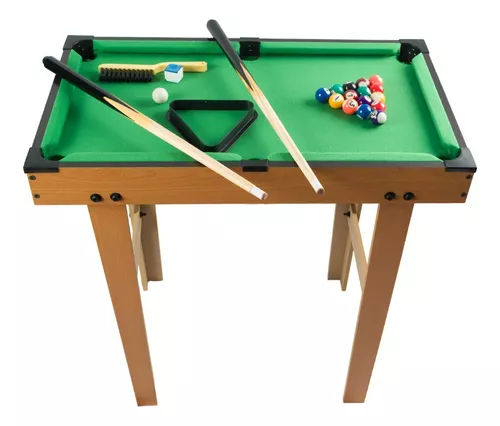 Jogo Bilhar Sinuca Snooker Mini Em Madeira