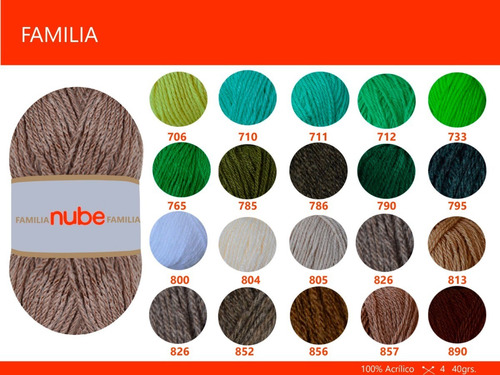 Imagen 4 de 5 de Hilado Nube Familia X 5 Ovillos - 200 Gr. Por Color