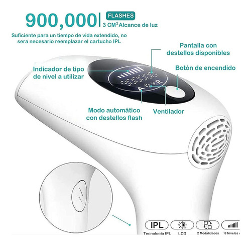 Depiladora Láser Ipl Luz Pulsada Reducción De Vello Hogar