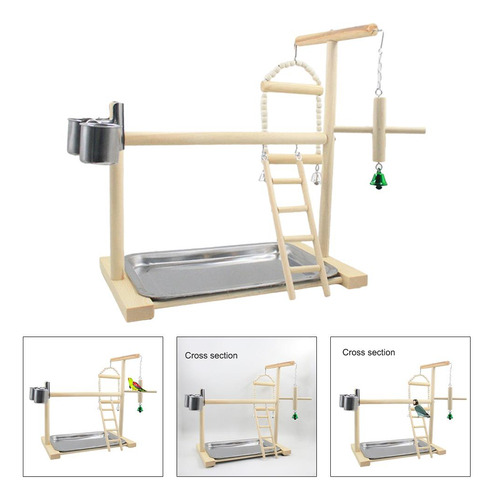 Loro Juego Soporte Pájaro Columpio Escalada Escalera Madera