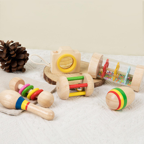 6x Juego De Juguetes De Madera Para Bebés, Hecho A Mano,