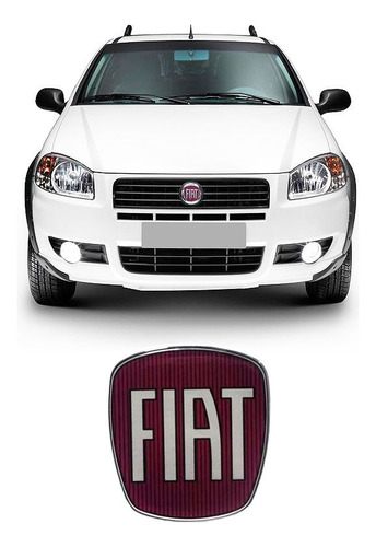 Emblema Da Grade Dianteira Fiat Strada Adesivo Resinado