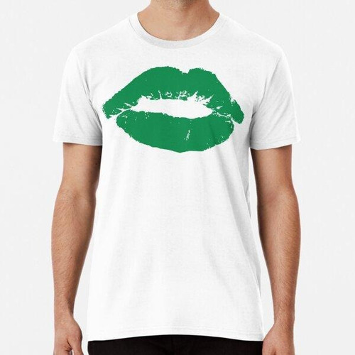 Remera Green Lipstick Kiss - Simple Kiss With No Text (#118c