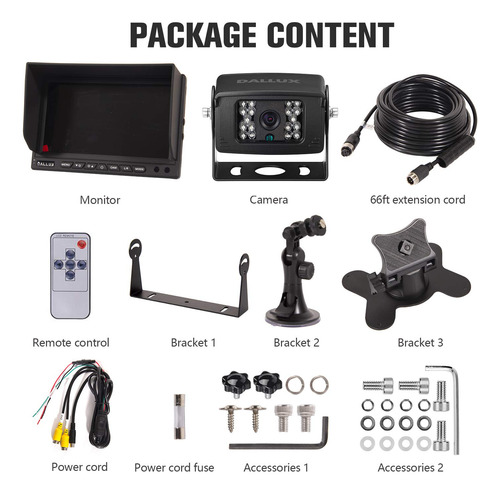 Kit De Câmera De Backup Dallux Para Veículos Pesados, Caminh