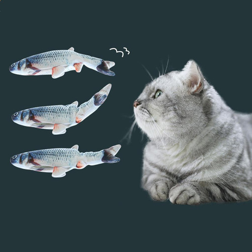 Para 2x Usb Juguete Electrónico De Peces De Peluche Para