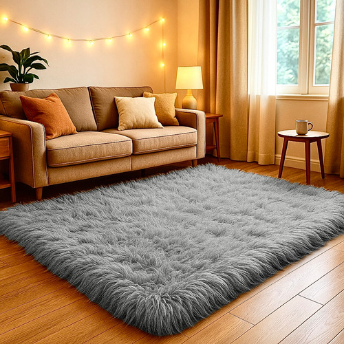 Tapete 2,00x1,50 Felpudo Sala E Quarto Diversas Cores Macio Comprimento 2 M Cor Cinza Largura 1.5 M