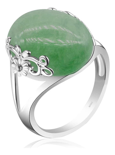 Anillo De Cristal De Cuarzo Rosa Verde Natural Para Mujeres