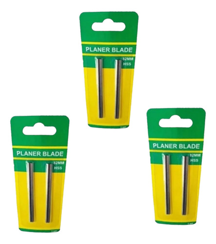Kit 6 Facas Plaina Lâminas 82mm P/ Skil Bosch Black Decker