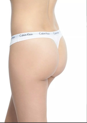 Tanga Calvin Klein Blanca Algodon Con Logo Original