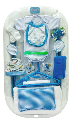 Bañera Plegable Astrobaby Para Bebé Con Accesorios Azul Plegable Con Accesorios
