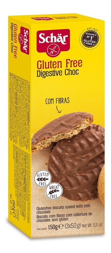 Biscoito de Chocolate sem Glúten Digestive Schar 150g