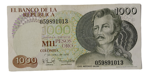 Billete 1000 Pesos Oro, Estado Muy Bueno (7-8.9).