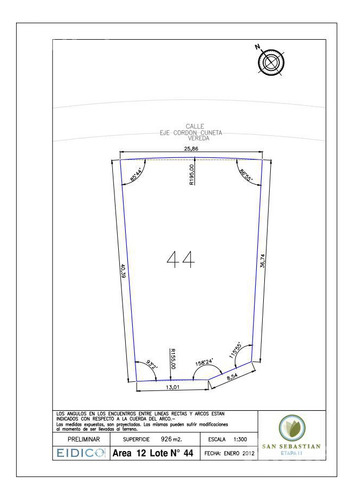 Terreno En Venta - San Sebastian - Area 12 