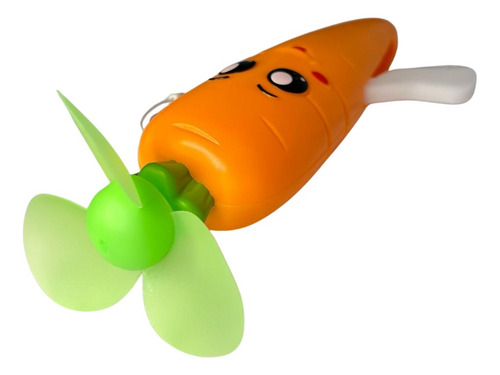 Mini Ventilador Manual Cenoura Kawaii Infantil Skincare Make