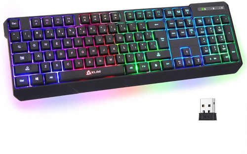 Teclado Gamer Inalámbrico Klim Chroma Con Iluminación Rgb