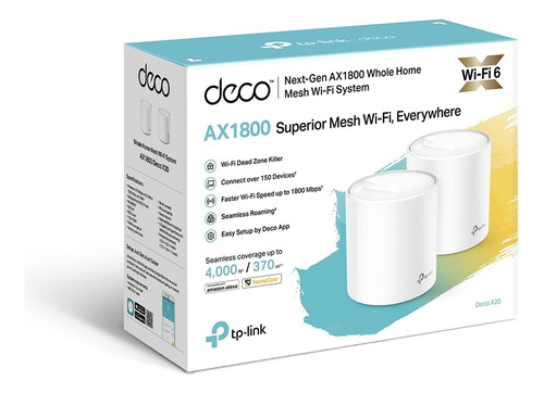 Router Sistema Mesh Deco X20 2 Nodos Wifi 6 Dual Band 5.0ghz