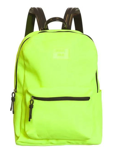 Mochila Petite Jolie Pj10984 Lona Amarelo Neon 39cm