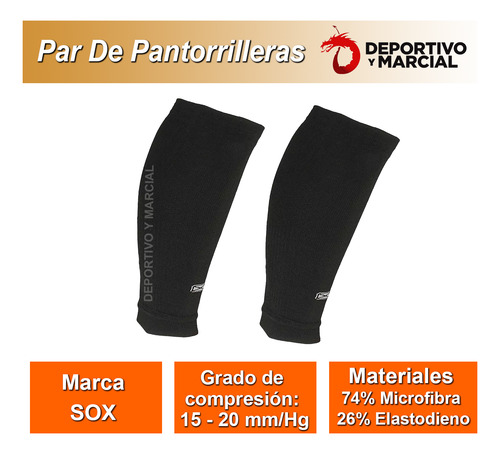 Pantorrilleras Sox Par Futbol Complemento Hockey Running Fit