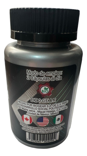 L-arginina Platinum Biogear (politecnico Nal) 60 Caps 500mg Sabor Sin Sabor