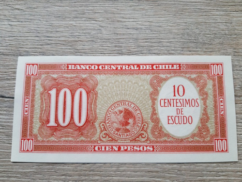 Imagen 2 de 3 de 100 Pesos Remarcado 10 Centimos De Escudos
