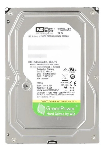 Disco Duro Western Digital 500gb Sata 3.5  5400rmp Buffer64 