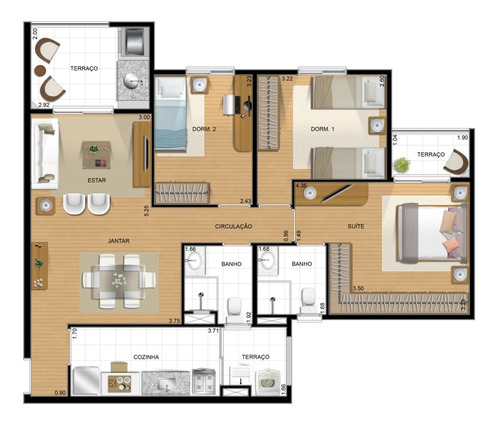 Imagem 2 de 14 de Apartamento, 3 Dormitórios, Novo E Preço Promocional