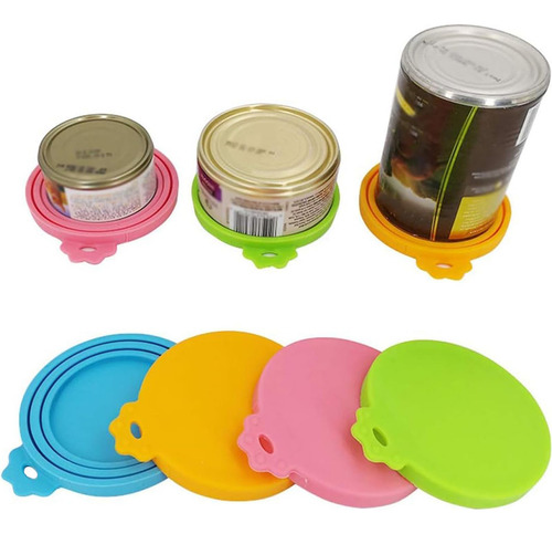 4 Silicone Pet Food Can Lids