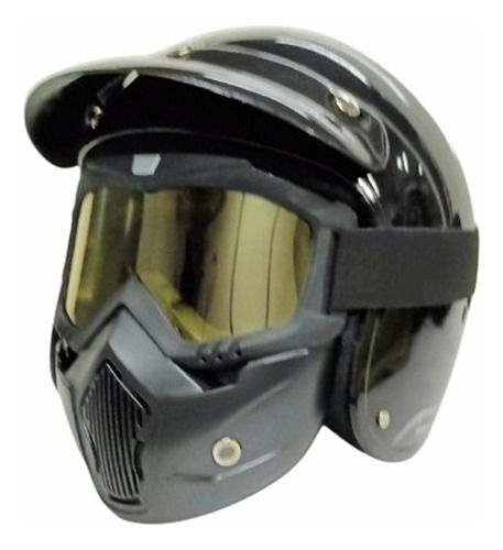 Casco Abierto Vertigo Basic Mas Antiparras Con Mascara