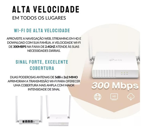 Roteador Tp-link Tl-wr829n 4 Em 1 Antena 5dbi Ipv6 300mbps