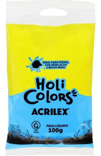 Pó Colorido Holi Para Festas Acrilex Cor Azul-turquesa