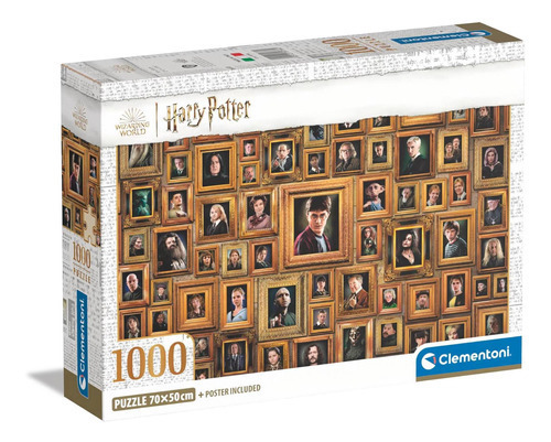 Rompecabezas Impossible Puzzle Harry Potter 1000 Pz Clementoni Italia Retratos Gran Reto Hogwarts Con Poster