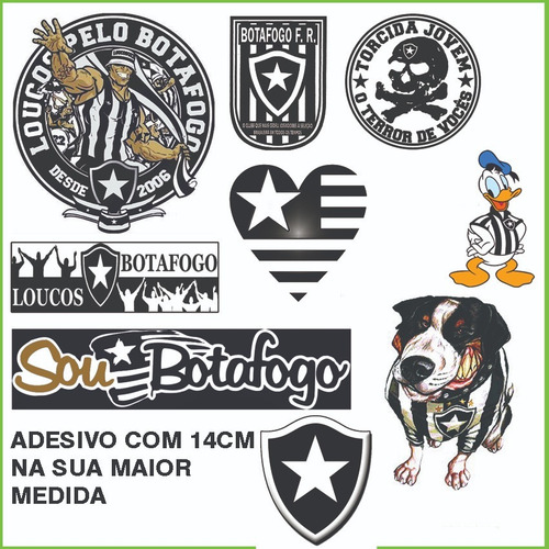 7 Adesivos Flamengo Fluminense Botafogo Vasco Times Futebol