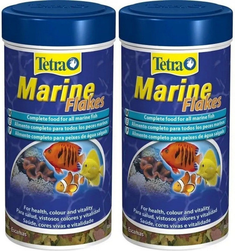 Ração Para Peixe Marinho Marine Flakes 52g Tetra Kit 2un