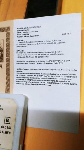 Cassette Quilapayun - Cantata De Santa Maria De Iquique Blanco (Usado)