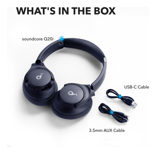 Auriculares Soundcore Q20i Hybrid Con Cancelación De Ruido