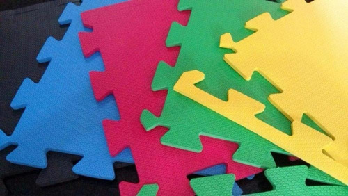 Kit 16 Placas Tatame Eva 50x50x1cm Tapete Infantil Colorido
