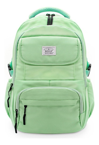 Mochila Executiva Para Notebook Em Poliéster Verde Baohua Cor Verde-pastel