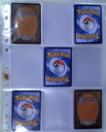 Pasta Tipo Fichário Pokémon + 30 Folhas Yes + 9 Cards