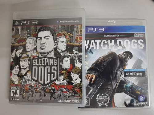 Watch Dogs E Sleeping Dogs Ps3 Midia Física Originais Games