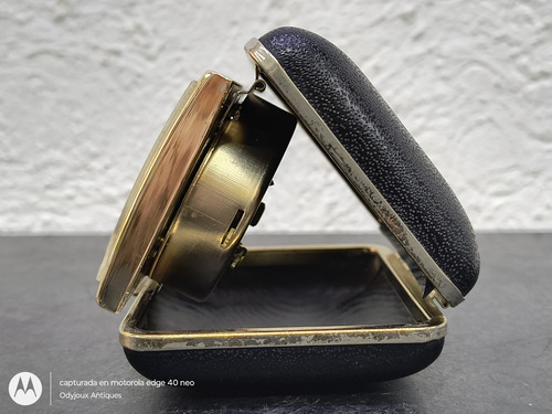 Reloj Despertador Antiguo Elgin Viajero De Cuerda Japon 70's Dorado Con Negro (Usado)