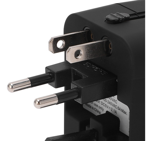 Adaptador De Corriente Negro Negro, Puerto Usb, Convertidor