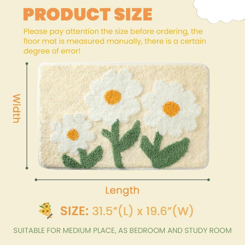 Alfombra De Baño De Baño Floral Alfombra De Baño Súper Sin Y