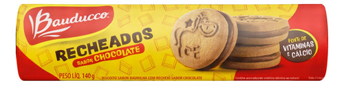 Biscoito Baunilha Recheio Chocolate Bauducco Recheados Pacote 140g