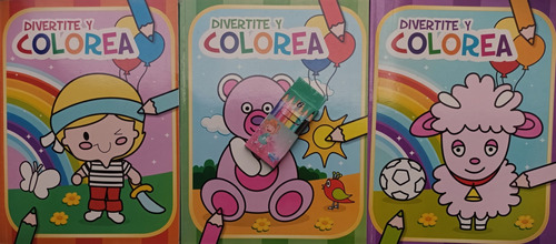 Divertite Y Colorea-oferta X Lote + Lapices De Colores