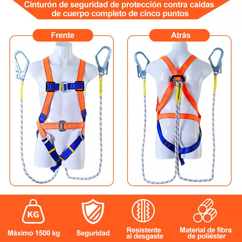 Kit Lifeline De Arnés, Amortiguador Y Doble Gancho